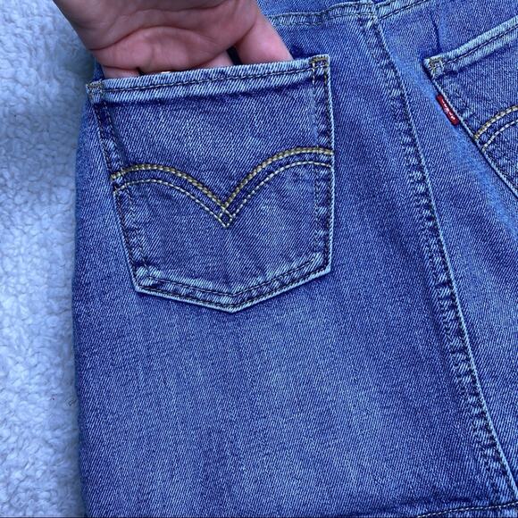 Levi’s High Rise Denim Button Front Skirt 10 - Picture 7 of 8